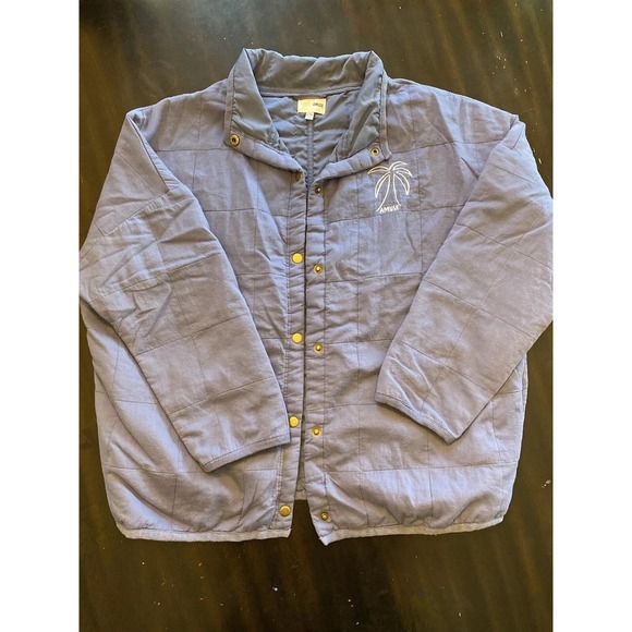 Amuse Society Jackets & Blazers - Amuse‎ Society Women Jacket L/XL Blue Palm Embroidered Quilted ButtonUp Beach